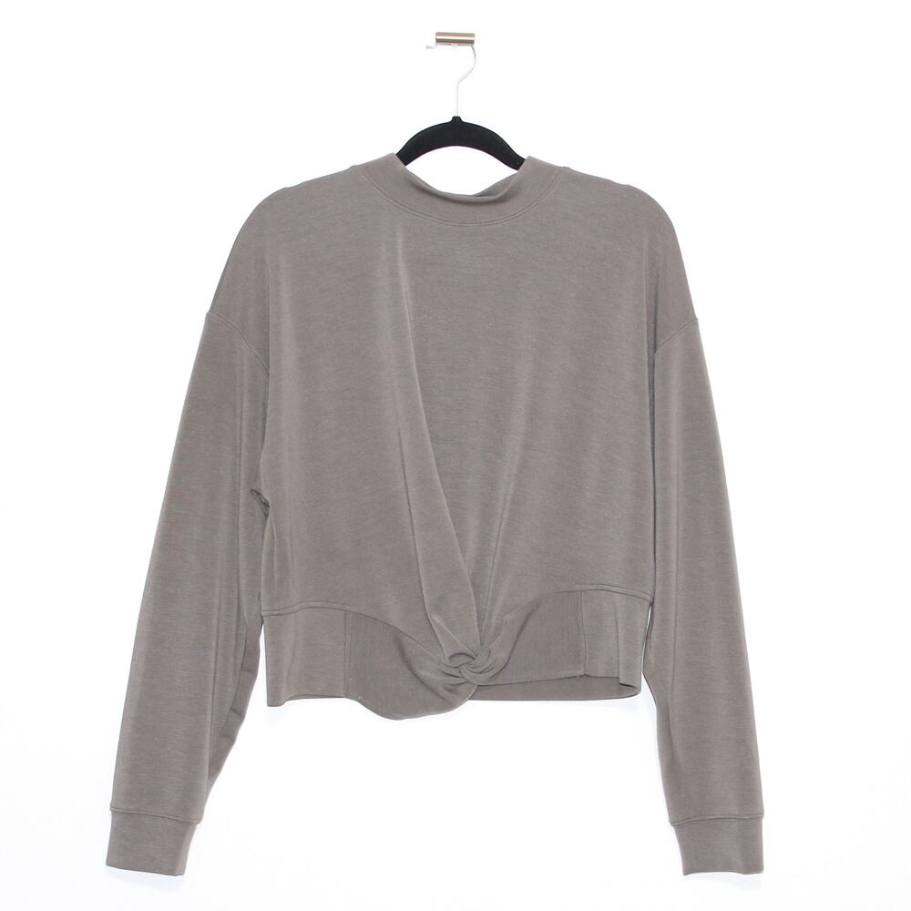 Club Monaco Twist Detail Taupe Blouse Top Size Large